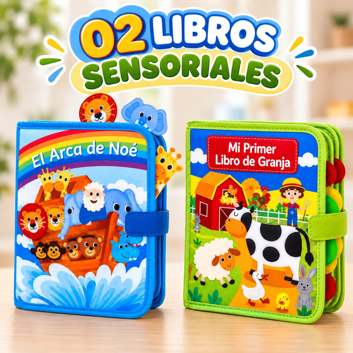 Libro sensorial "Arca de Noé" 🦁🐘🌈