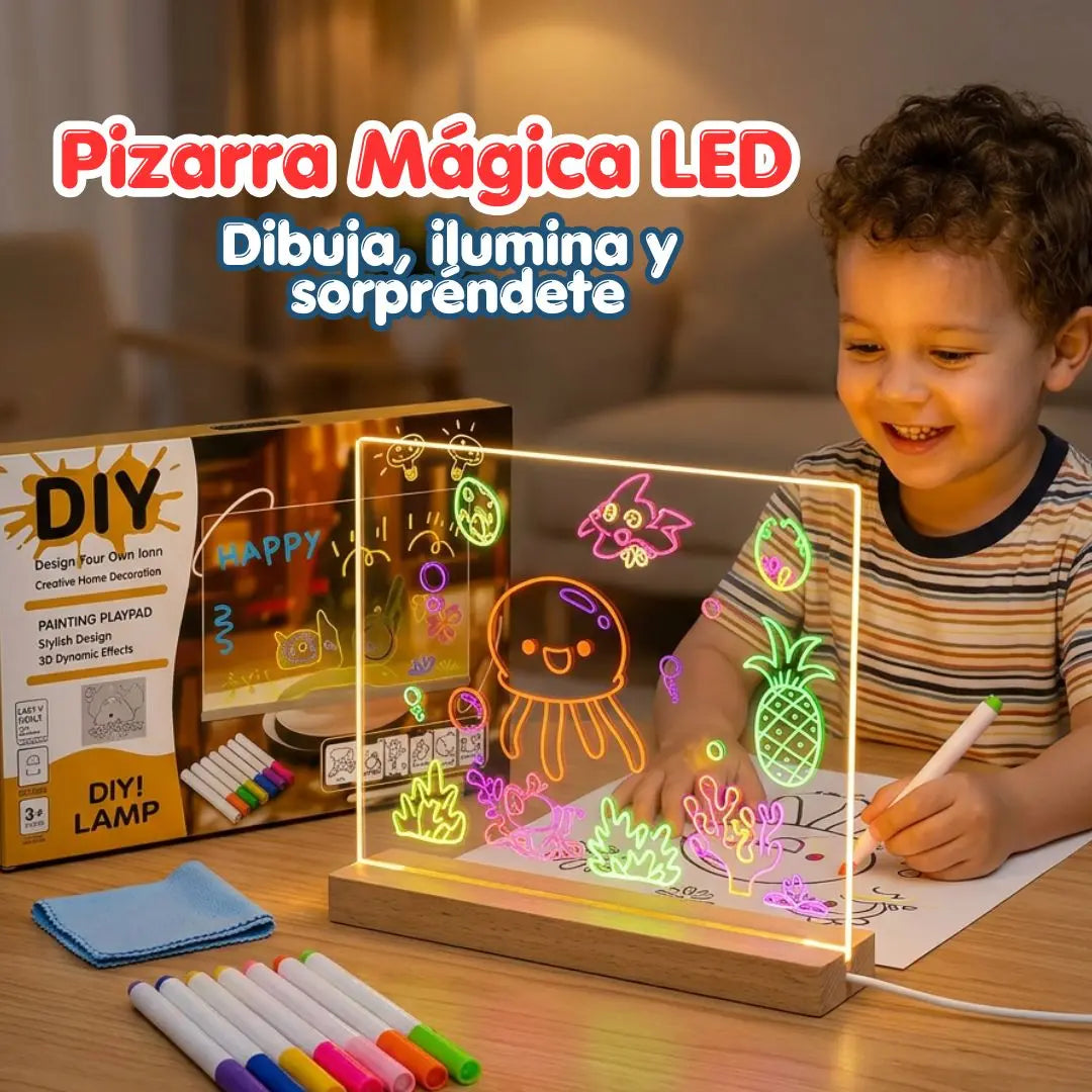 Pizarra Mágica LED – Dibuja y Brilla ✨