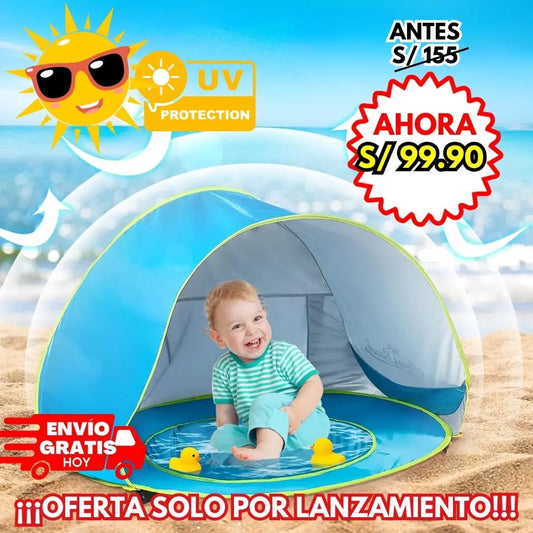 CARPA PLAYERA 2 EN 1: Piscina incorporada l ENVÍO GRATIS