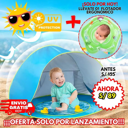 CARPA PLAYERA 2 EN 1: Piscina incorporada l ENVÍO GRATIS