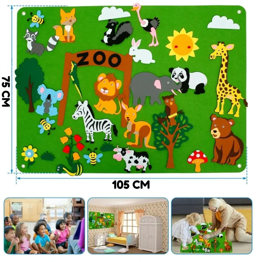 Mural Montessori Zoo 🦁🦓🌱
