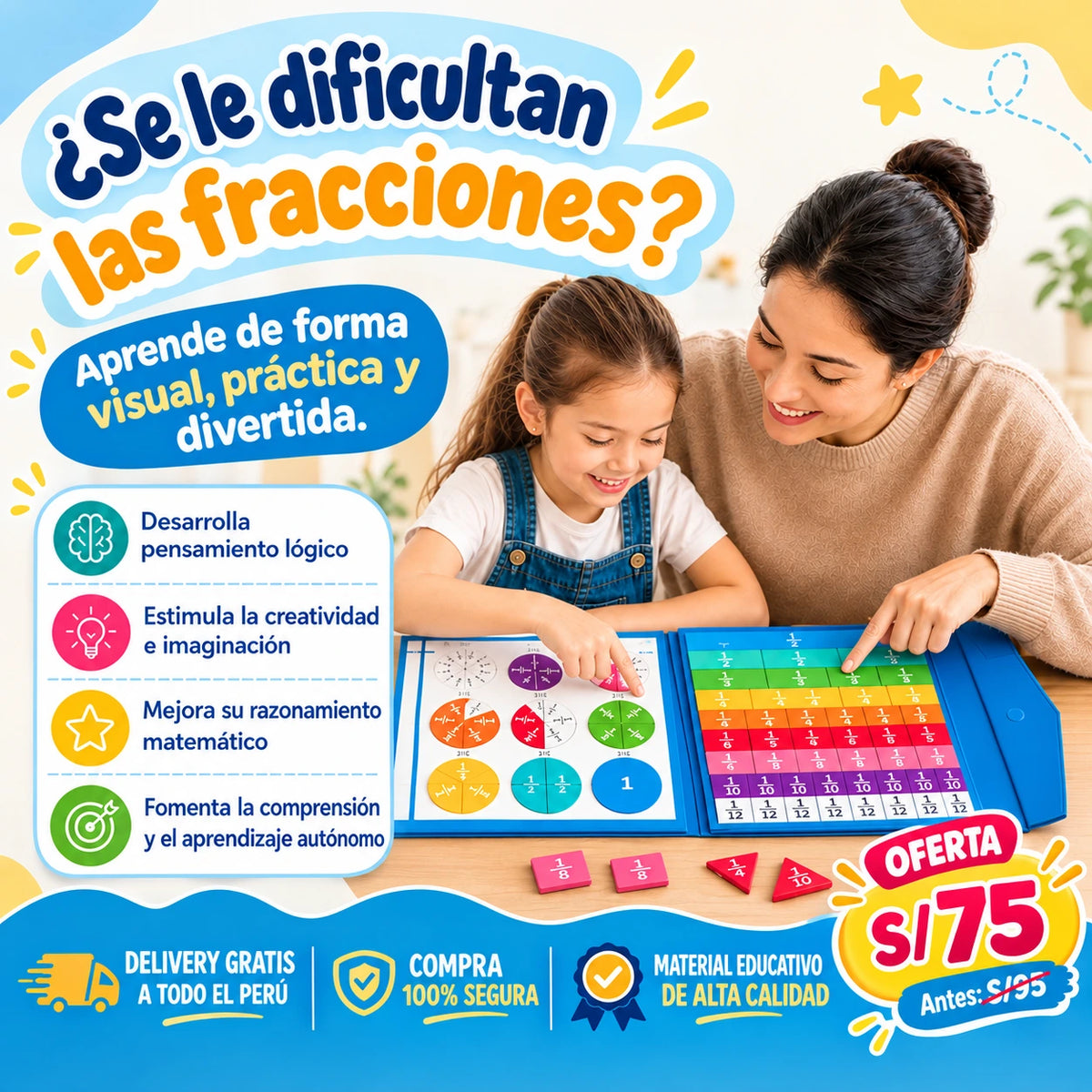 Libro Montessori de Fracciones Magnéticas 🧩📚
