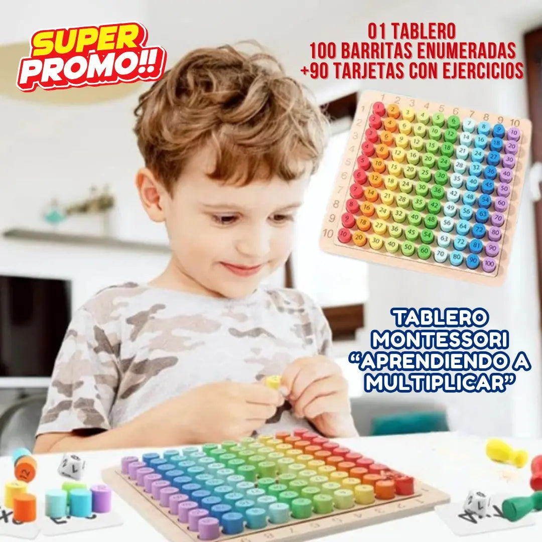 Tablero didáctico - Montessori "Aprendiendo a multiplicar"